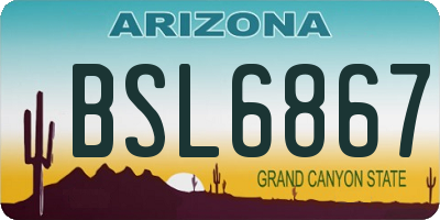 AZ license plate BSL6867