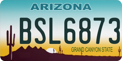 AZ license plate BSL6873