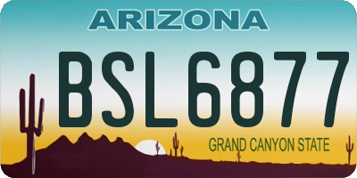 AZ license plate BSL6877