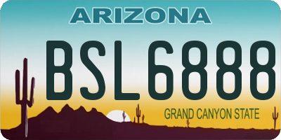 AZ license plate BSL6888