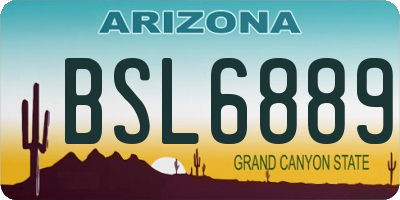 AZ license plate BSL6889