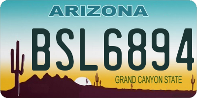 AZ license plate BSL6894