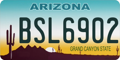 AZ license plate BSL6902