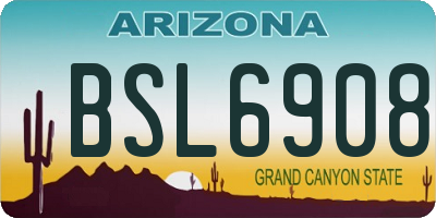 AZ license plate BSL6908