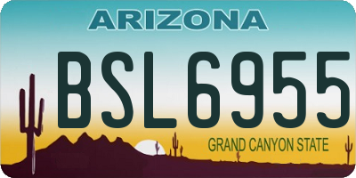 AZ license plate BSL6955