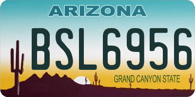 AZ license plate BSL6956