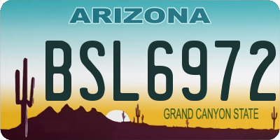AZ license plate BSL6972