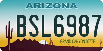 AZ license plate BSL6987