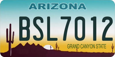 AZ license plate BSL7012