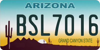 AZ license plate BSL7016