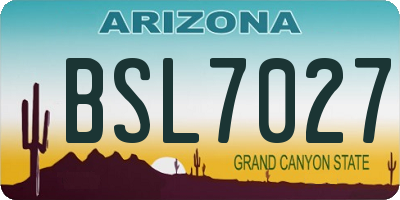 AZ license plate BSL7027