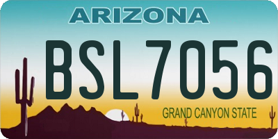AZ license plate BSL7056