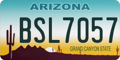 AZ license plate BSL7057