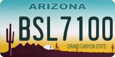 AZ license plate BSL7100