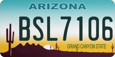 AZ license plate BSL7106