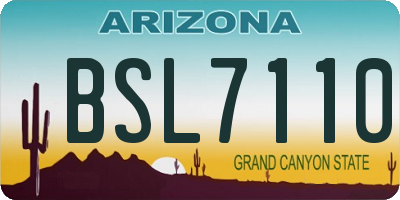 AZ license plate BSL7110