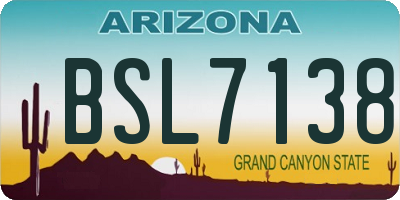 AZ license plate BSL7138