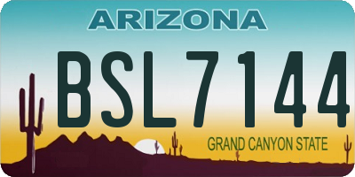 AZ license plate BSL7144