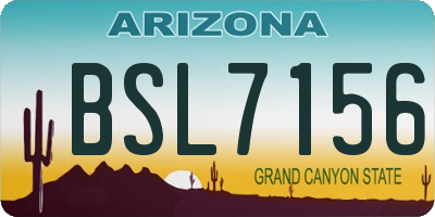 AZ license plate BSL7156