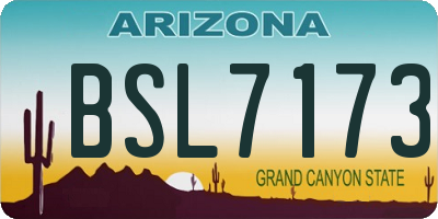 AZ license plate BSL7173