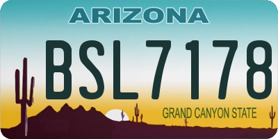 AZ license plate BSL7178