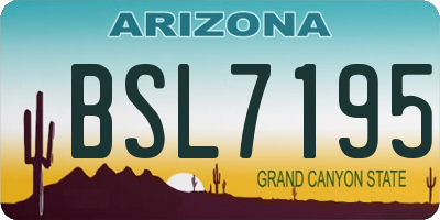 AZ license plate BSL7195