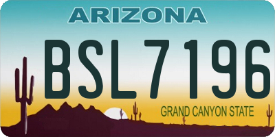 AZ license plate BSL7196