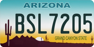 AZ license plate BSL7205
