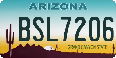 AZ license plate BSL7206