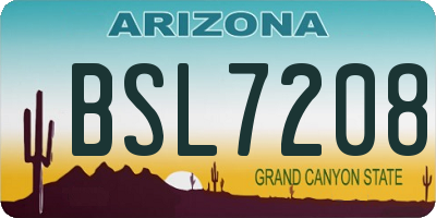 AZ license plate BSL7208