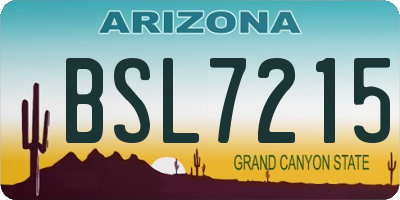 AZ license plate BSL7215