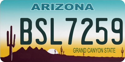 AZ license plate BSL7259