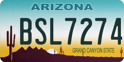 AZ license plate BSL7274