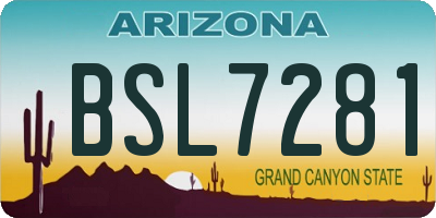 AZ license plate BSL7281