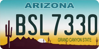AZ license plate BSL7330