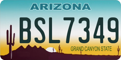 AZ license plate BSL7349