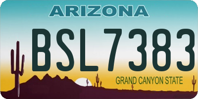 AZ license plate BSL7383