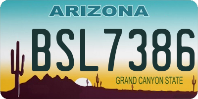 AZ license plate BSL7386
