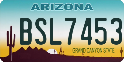 AZ license plate BSL7453