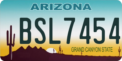 AZ license plate BSL7454