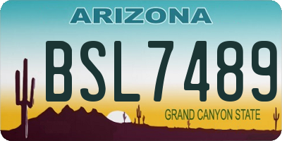AZ license plate BSL7489