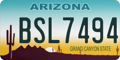 AZ license plate BSL7494