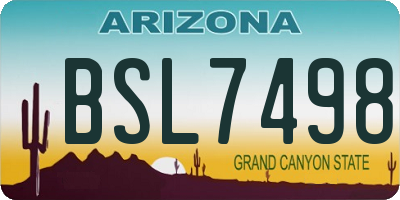 AZ license plate BSL7498