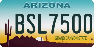 AZ license plate BSL7500