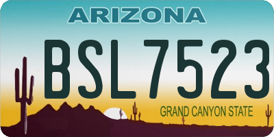 AZ license plate BSL7523