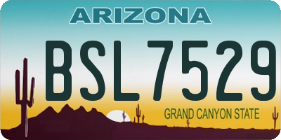 AZ license plate BSL7529