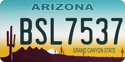 AZ license plate BSL7537
