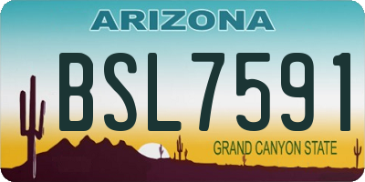 AZ license plate BSL7591