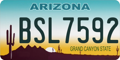 AZ license plate BSL7592