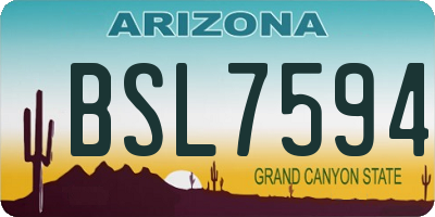 AZ license plate BSL7594